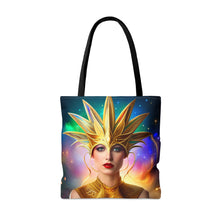 Load image into Gallery viewer, Mardi Gras Ribbon Mask #6 Tote Bag AI Artwork 100% Polyester
