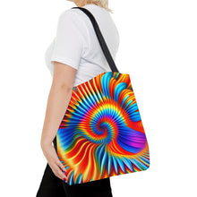 Load image into Gallery viewer, Tunnel Tye Dye Swirls and Ripples Tote Bag AI Artwork 100% Polyester #6
