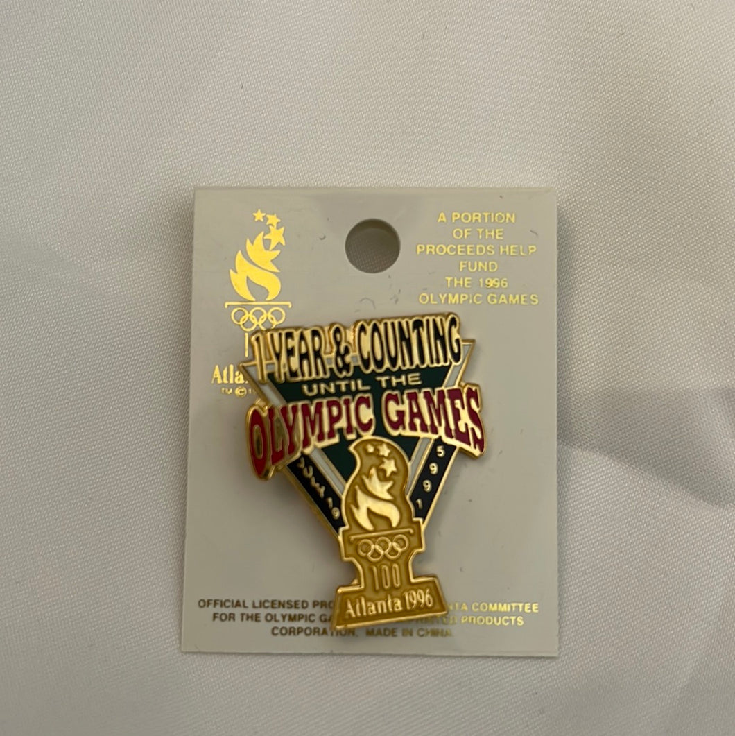 Vintage USA Collector 1996 Atlanta Olympic Pin - 1 Year & Counting Pinback