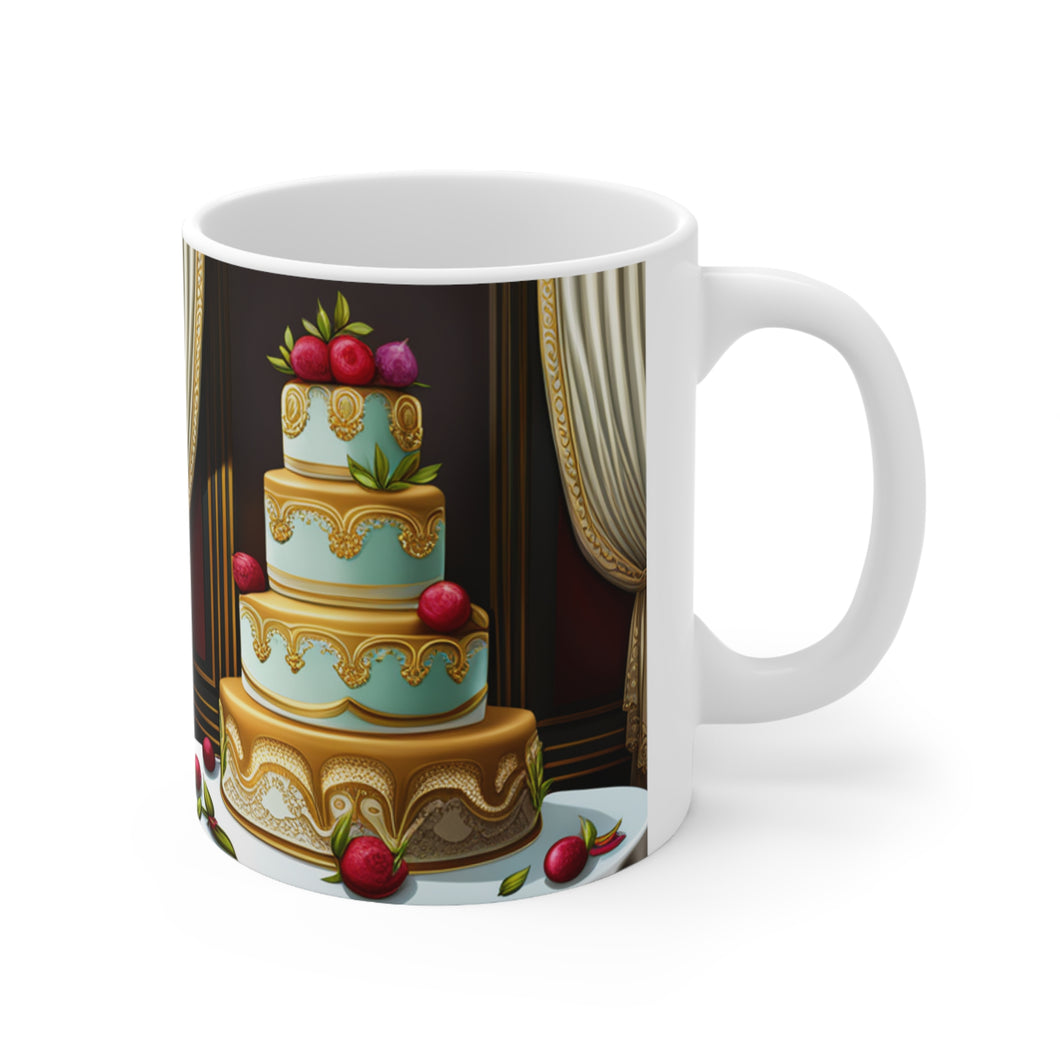 Happy Birthday Cake Celebration #2 Ceramic Mug 11oz mug AI-Generated Artwork