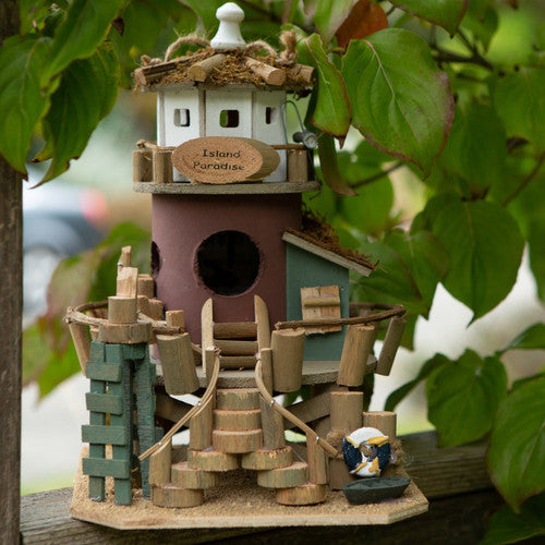 Tropical Island Paradise Hanging Birdhouse