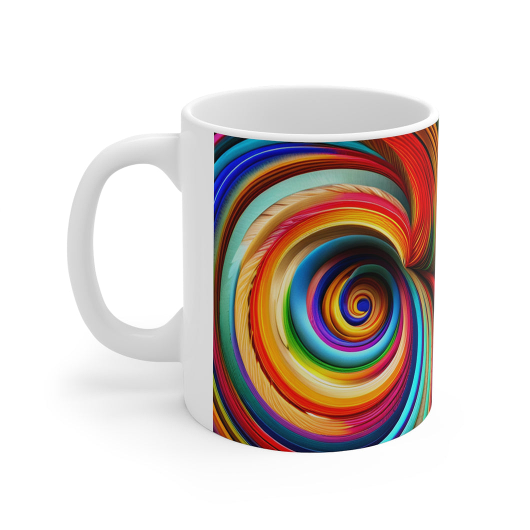 Bright Rainbow Swirls in Motion #1 Mug 11oz mug AI-Generated Artwork