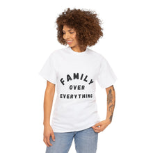 Load image into Gallery viewer, Muse Wearable B &amp; W Family Over Everything Unisex Cotton Crewneck T-Shirt
