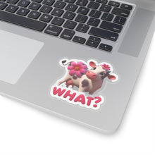 Load image into Gallery viewer, Cute Pink Cow What did I Do, Stickers, Laptop, Whimsical Cow, #1
