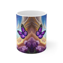 Load image into Gallery viewer, February Amethyst Birth Month Colors Fairies &amp; Butterflies #3 Mug 11oz mug AI-Generated Artwork
