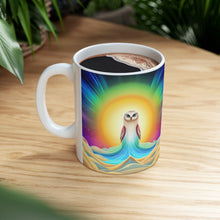 Load image into Gallery viewer, Beautiful Owl Standing in a Sea of Colors #6 Mug 11oz mug AI-Generated Artwork
