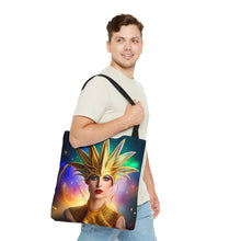 Load image into Gallery viewer, Mardi Gras Ribbon Mask #6 Tote Bag AI Artwork 100% Polyester
