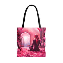 Load image into Gallery viewer, Meditation the Pink Heart Series #4 Tote Bag AI Artwork 100% Polyester
