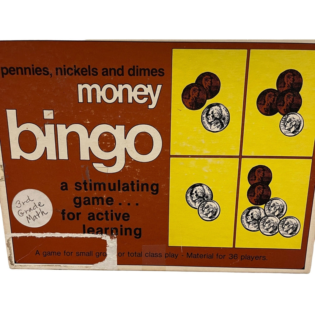 1977 Money Bingo Pennies, Nickels And Dimes Math Learning Game (Pre-Owned)