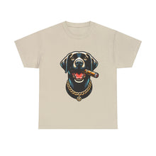 Load image into Gallery viewer, Muse Wearable The Dog Life Black Labrador Cigar Gold Chain Crewneck T-Shirt
