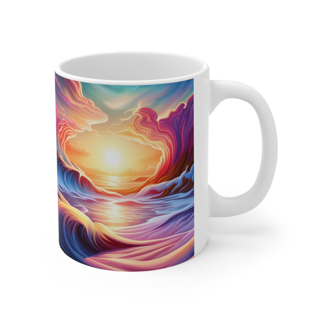 Pastel Sea-life Sunset #7 Ceramic Mug 11oz mug AI-Generated Artwork