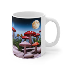 Load image into Gallery viewer, Lunar Moon Scene Toadstools and Lillies #1 Mug 11oz mug AI-Generated Artwork
