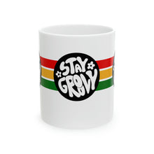 Load image into Gallery viewer, Stay Groovy 11oz White Ceramic Beverage Mug Decorative Art
