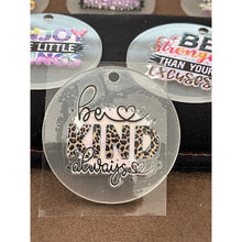 Load image into Gallery viewer, Be Kind Always Print Women Inspirational Round Acrylic Tassel Keychains
