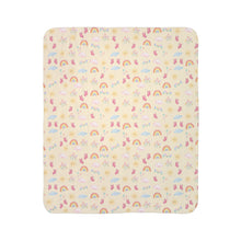 Load image into Gallery viewer, Fleece Sherpa Blanket Pastel Rainbows &amp; Butterflies
