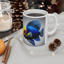 Load image into Gallery viewer, Single Blue Fish A Menagerie of Sealife Mug 11oz mug AI-Generated Artwork
