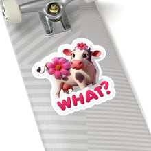 Load image into Gallery viewer, Cute Pink Cow What did I Do, Stickers, Laptop, Whimsical Cow, #1
