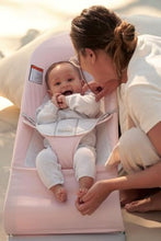 Load image into Gallery viewer, BabyBjörn Bouncer Balance Soft, Woven/Jersey, Light Pink/Grey | 2-in-1 Adjustable Baby Bouncer Seat and Toddler Chair, Newborn to Toddler (8-29 lbs), 4 Positions, Lightweight &amp; Portable
