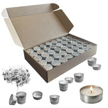 Load image into Gallery viewer, HIZON 160 PCS Empty Aluminum Tealight Cups with Wicks - DIY Candle Making Supplies, Reusable Fireproof Candle Cups for Wedding Party Home Decor
