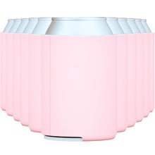 Load image into Gallery viewer, TahoeBay Blank Beer Can Cooler Sleeves Bulk Sublimation Blanks for Vinyl Plain Collapsible Foam Can Sleeves Coolers for Soda Cans and Bottles Custom Drink Holder Assorted Solid Color (Blush)
