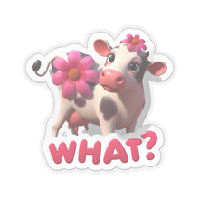 Load image into Gallery viewer, Cute Pink Cow What did I Do, Stickers, Laptop, Whimsical Cow, #1
