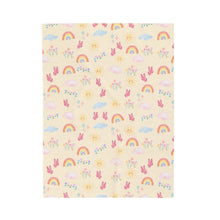 Load image into Gallery viewer, Velveteen Plush Blanket with Rainbows and Butterflies
