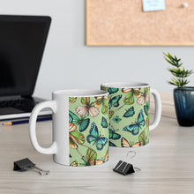 Load image into Gallery viewer, August Peridot Birth Month Colors Fairies &amp; Butterflies #4 Mug 11oz mug AI-Generated Artwork
