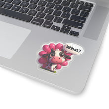 Load image into Gallery viewer, Cute Pink Cow What did I Do, Stickers, Laptop, Whimsical Cow, #2
