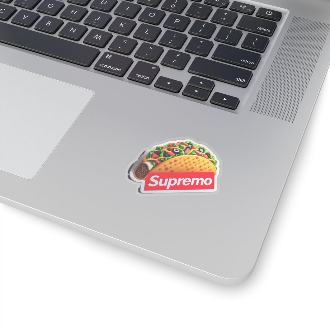 Supremo Taco Vinyl Sticker, Foodie, Mouthwatering, Whimsical, Fast Food #3
