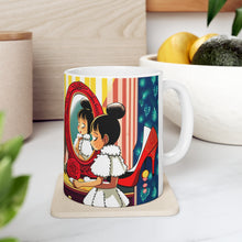 Load image into Gallery viewer, Playing Dress up Just Like Mommie #3 Mug 11oz mug AI-Generated Artwork
