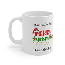 Load image into Gallery viewer, Personalized Dinosaur Raptor Rocks Christmas Santa Red Hat Ceramic Mug 11oz Design #6 Custom
