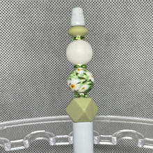 Load image into Gallery viewer, Forest Moss Green Cube - Shades of Green Beaded Pen Handmade
