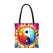 Load image into Gallery viewer, Ying Infinite Beauty  Yellow Burst Fusion of Colors #5 Tote Bag AI Artwork 100% Polyester
