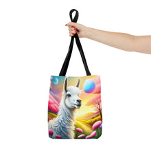 Load image into Gallery viewer, Llama Wondering Sun #5 Tote Bag AI Artwork 100% Polyester
