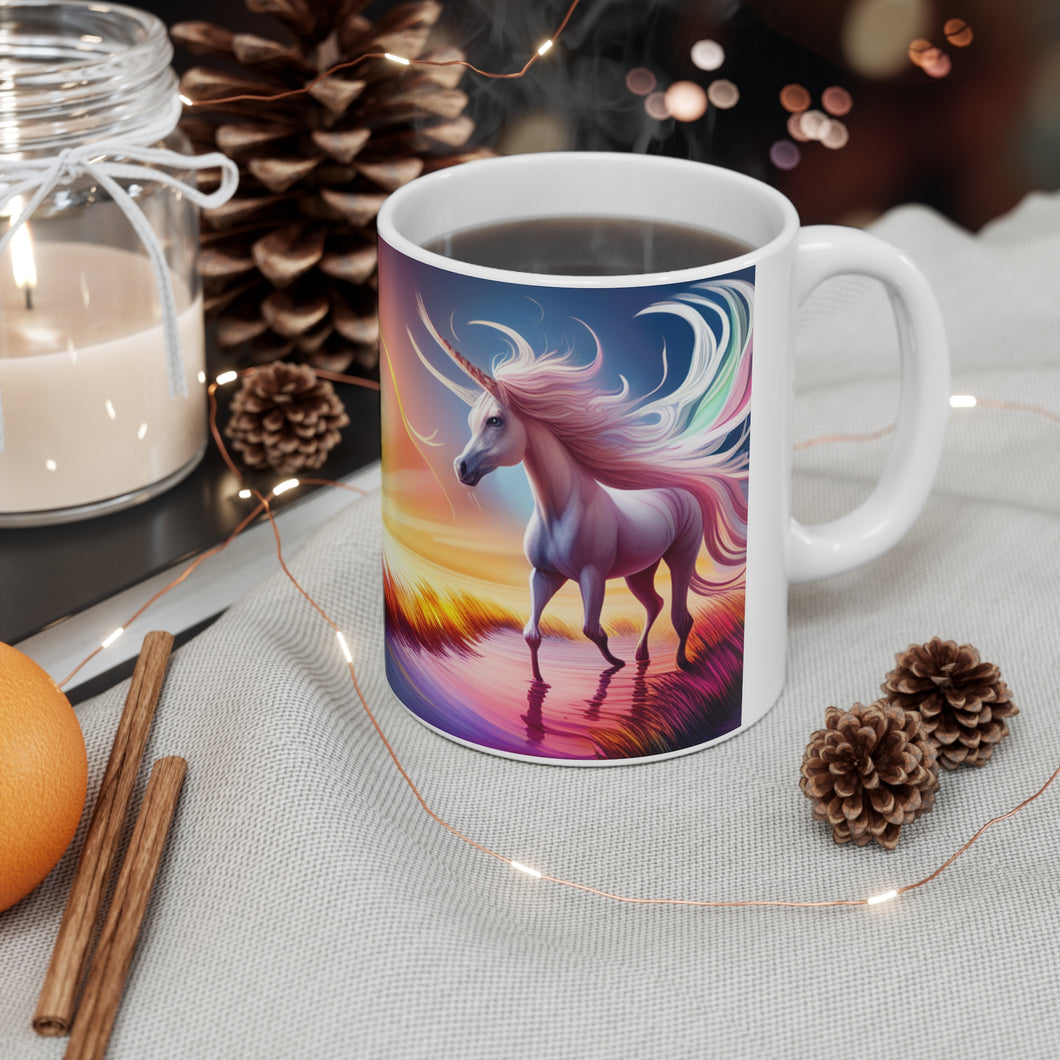 I Dream of Unicorns & Butterflies Design #4 Ceramic 11oz Coffee Mug AI Generated Image