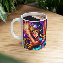 Load image into Gallery viewer, Mardi Gras Mask Ribbon #2 Mug  AI-Generated Artwork 11oz mug
