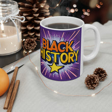 Load image into Gallery viewer, Colors of Africa Pop Art Black History Colorful Purple AI 11oz Coffee Mug White Background
