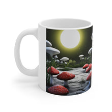 Load image into Gallery viewer, Lunar Moon Scene Toadstools and Lillies #3 Mug 11oz mug AI-Generated Artwork
