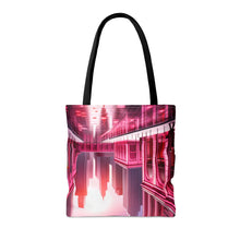 Load image into Gallery viewer, City Line Love the Pink Heart Series #6 Tote Bag AI Artwork 100% Polyester
