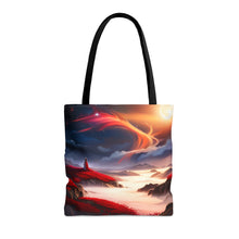 Load image into Gallery viewer, Waves Red Skies Series #2 Tote Bag AI Artwork 100% Polyester
