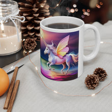 Load image into Gallery viewer, I Dream of Unicorns &amp; Butterflies Design #2 Ceramic 11oz Coffee Mug AI Generated Image
