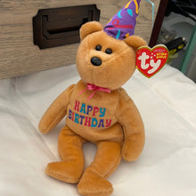 Load image into Gallery viewer, Ty Beanie Baby 2010 Happy Birthday Celebration Bear With Hat
