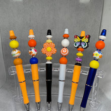 Load image into Gallery viewer, Orange Autumn Tones - Shades of Orange Beaded Pen Handmade
