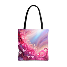 Load image into Gallery viewer, Heart Clouds the Pink Heart Series #14 Tote Bag AI Artwork 100% Polyester

