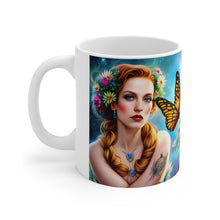 Load image into Gallery viewer, April Diamond Birth Month Colors Fairies &amp; Butterflies #1 Mug 11oz mug AI-Generated Artwork
