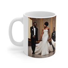 Load image into Gallery viewer, Traditional African American Culture Bride, Groom Best Man Jumping the Broom Dance Ceramic Mug 11oz AI Generated Image
