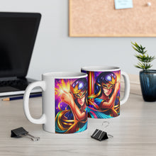 Load image into Gallery viewer, Mardi Gras Mask Ribbon #2 Mug  AI-Generated Artwork 11oz mug
