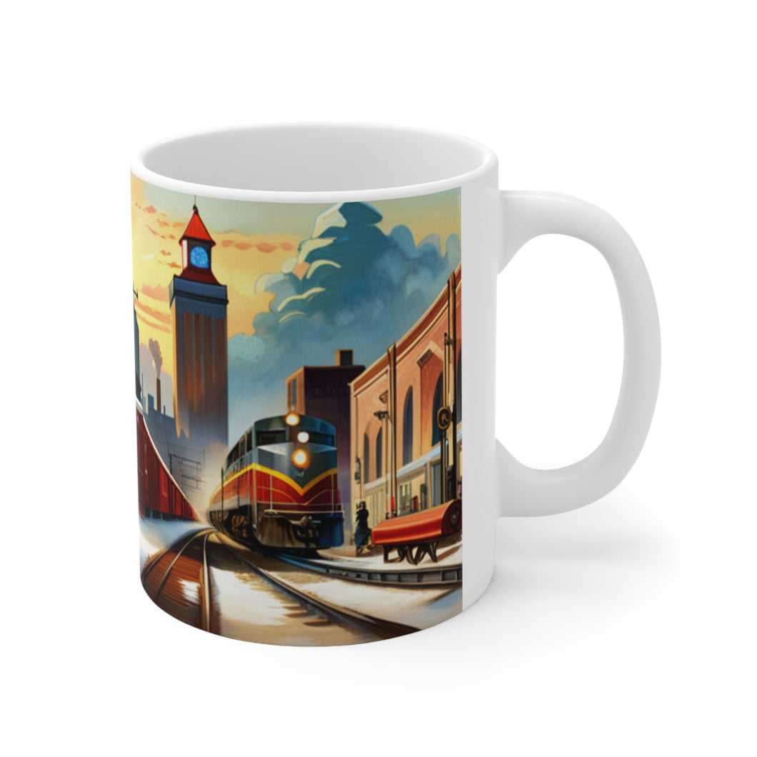 Professional Worker Train Conductor #1 Ceramic 11oz Mug AI-Generated Artwork