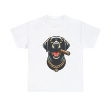 Load image into Gallery viewer, Muse Wearable The Dog Life Black Labrador Cigar Gold Chain Crewneck T-Shirt
