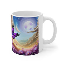 Load image into Gallery viewer, February Amethyst Birth Month Colors Fairies &amp; Butterflies #3 Mug 11oz mug AI-Generated Artwork
